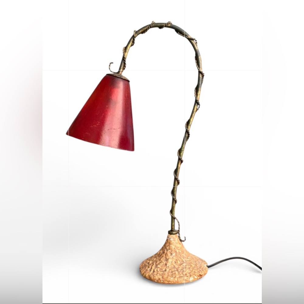 EXTREME RARE: 2003 TAROGO GOOSE-NECK LAMP W/ RED SHADE— GLOBALLY UNAVAILABLE